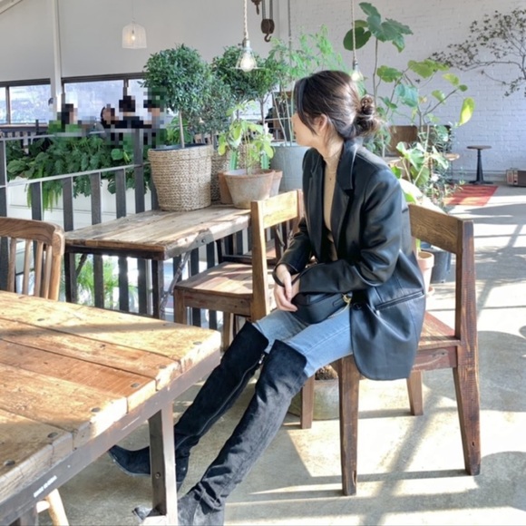 Zara Faux Leather Blazer M - Picture 6 of 10